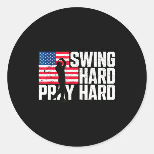 Swing hard pray hard Amerikaanse christelijke golf Ronde Sticker