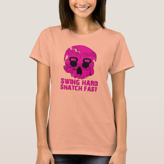 Swing Hard Snatch Fast - Dames Kettlebell Burnout T-shirt (Voorkant)