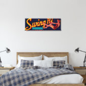 Swing Hi Peach LabelFresno, CA Canvas Afdruk (Insitu (Slaapkamer))
