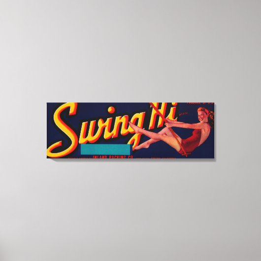 Swing Hi Peach LabelFresno, CA Canvas Afdruk (Voorkant)
