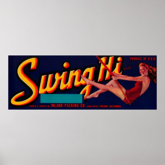 Swing Hi Peach LabelFresno, CA Poster (Voorkant)