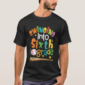 Swing in de zesde klas honkbalspeler terug naar t-shirt
