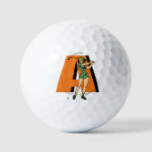 Swing in stijl: Gepersonaliseerde Pinup Golfer - R Golfballen (Voorkant)