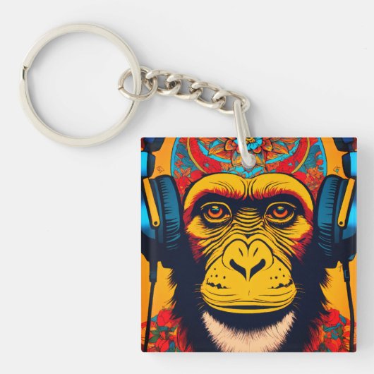 Swing in stijl: Monkey Design Sleutelhanger (voorkant)