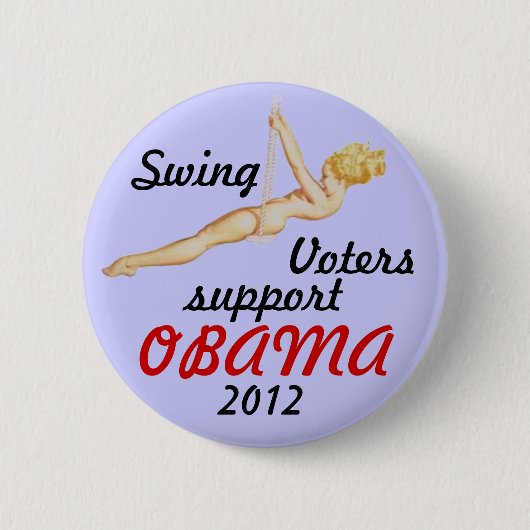 Swing kiezer voor Obama 2012 Ronde Button 5,7 Cm (Voorkant)