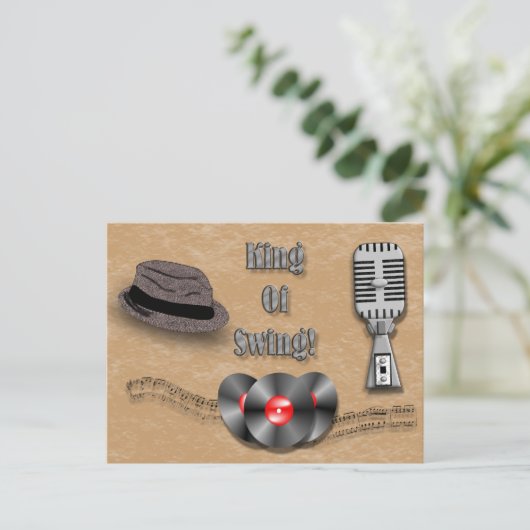 Swing-koning Briefkaart (Staand voorkant)