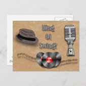 Swing-koning Briefkaart (Voorkant / Achterkant)