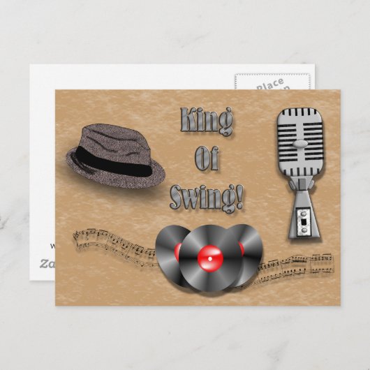 Swing-koning Briefkaart (Voorkant / Achterkant)