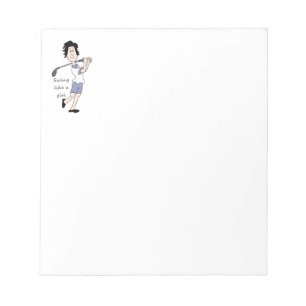 Swing like a Girl Fun Golf Quote & Cartoon Notitieblok