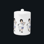 Swing like a Girl Fun Golf Quote & Cartoon Theepot<br><div class="desc">Swing like a Girl Fun Golf Quote & Cartoon</div>
