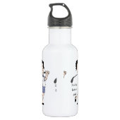 Swing like a Girl Fun Golf Quote & Cartoon Waterfles (Achterkant)