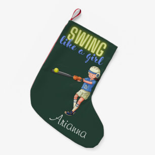 Swing like a Girl Softball Kleine Kerstsok