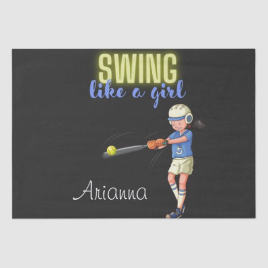 Swing like a Girl Softball Tissuepapier (Voorkant)