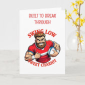 Swing Low Power Run Cartoon Rugby Charge Kaart (Gele Bloem)