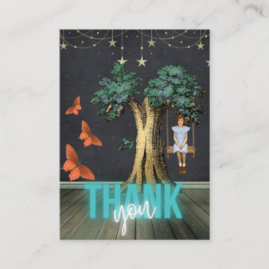 Swing Meisje bedankt voor je Kaart Visitekaartje (Voorkant)