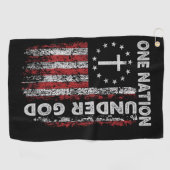 Swing met eer: Amerikaanse vlag  Golfhanddoek (Horizontaal)