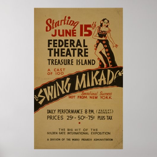 Swing Mikado  Theater WPA Poster (Voorkant)