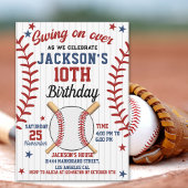 "Swing On Over – Baseball Birthday Boy Party Kaart