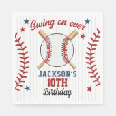 "Swing On Over – Baseball Birthday Party  Servet (Voorkant)