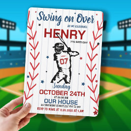 Swing on Over | Honkbal Verjaardagsfeestje Kaart
