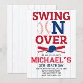 Swing On Over Softball Birthday Kaart (Voorkant / Achterkant)