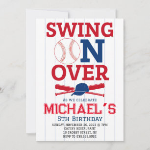 Swing On Over Softball Birthday Kaart
