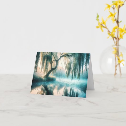 Swing opknoping van een Tree Note Kaart (Gele Bloem)