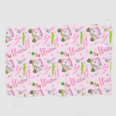 Swing Pink Golfer Borstkankerbewustzijn Golfhanddoek (Horizontaal)