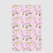 Swing Pink Golfer Borstkankerbewustzijn Golfhanddoek (Voorkant)