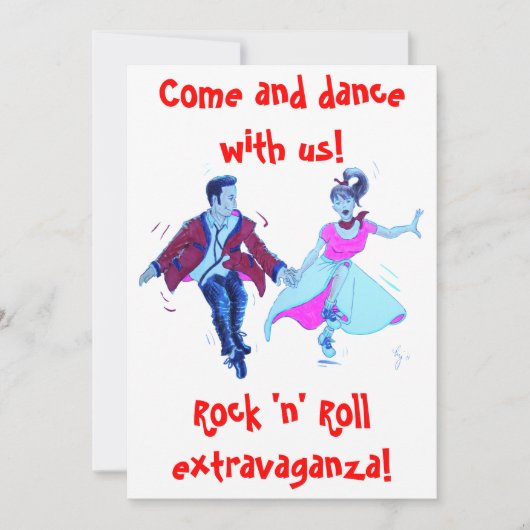 swing rock and roll dance-uitnodiging kaart (Voorkant)