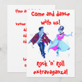 swing rock and roll dance-uitnodiging kaart (Voorkant / Achterkant)
