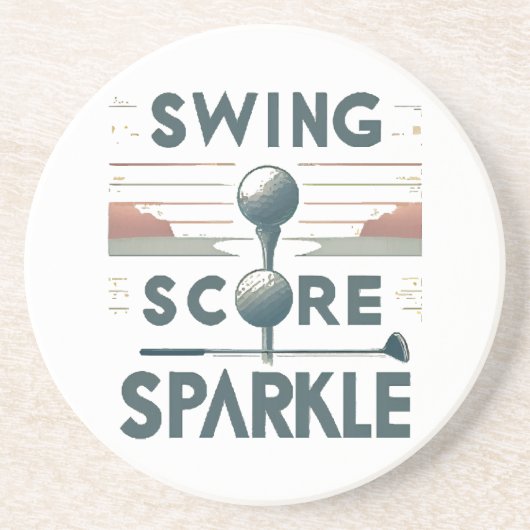 Swing, score, fonkeling zandsteen onderzetter (Voorkant)