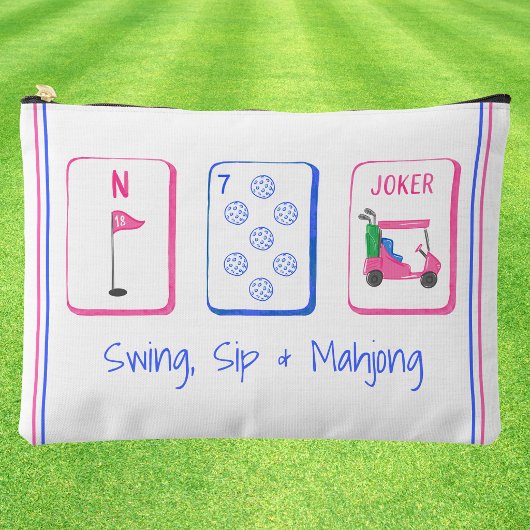 Swing, Sip, Mahjong / Golf Mahjong Tegel Etui