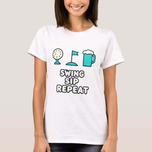 Swing Sip Repeat – Grappig Grafisch T-shirt (Voorkant)