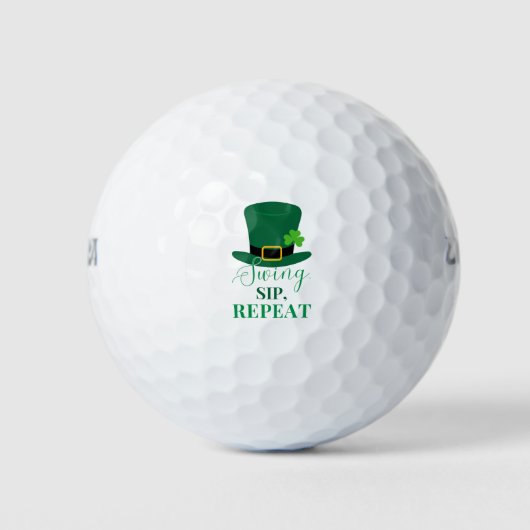 'Swing, Sip, Repeat' St. Patrick's Day Plezierig V Golfballen (Voorkant)