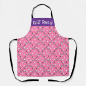 Swing & Sizzle: Roze Custom Golf Party Schort (Voorkant)