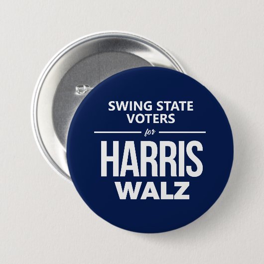 Swing State kiezers voor Harris Walz Ronde Button 7,6 Cm (Voorkant /achterkant)