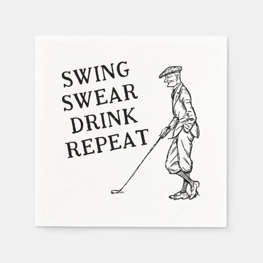 Swing, Swear, Drink, Golfpapier servetten herhalen (Voorkant)
