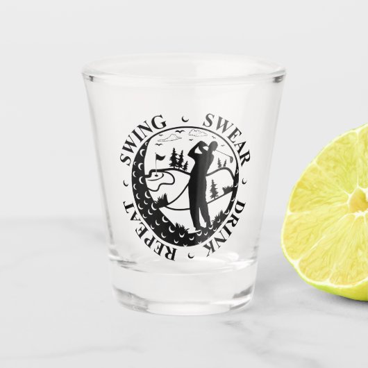 Swing Swear Drink Herhaal Grappig Shot Glas (Voorkant)