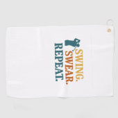 Swing. Swear. Repeat. – Snarky Golf Merch Golfhanddoek (Horizontaal)