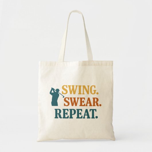 Swing. Swear. Repeat. – Snarky Golf Merch Tote Bag (Voorkant)