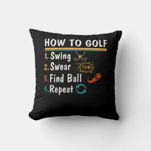Swing Swear Vind Ball Herhaal Golf Gezegde Golfen Kussen