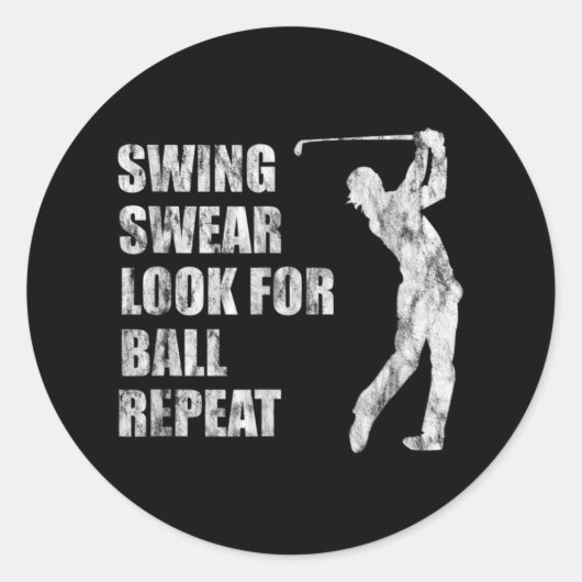 Swing Swear zoekt alle balkherhaling - Ronde Sticker (Voorkant)