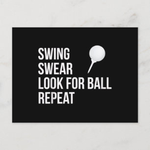 Swing Swear zoekt bal herhalen Funny Golf Briefkaart