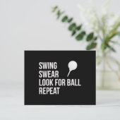 Swing Swear zoekt bal herhalen Funny Golf Briefkaart (Staand voorkant)
