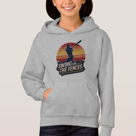 Swing voor de Fences Retro Baseball Player Design (Voorkant)