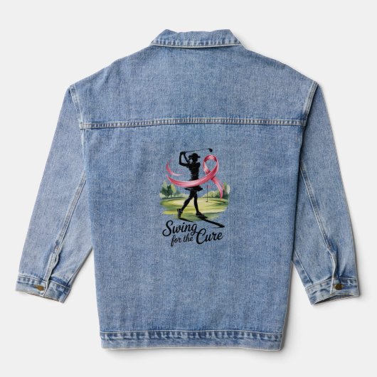 Swing voor de genezing van borstkanker denim jacket (Achterkant)