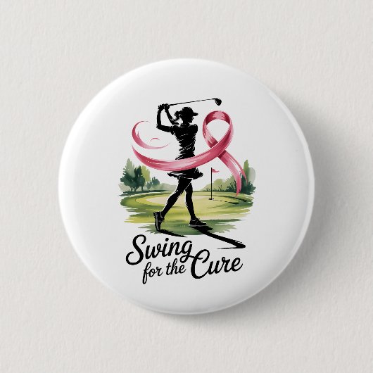 Swing voor de genezing van borstkanker ronde button 5,7 cm (Voorkant)