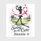Swing voor de genezing van borstkanker sticker (Vel)
