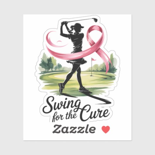 Swing voor de genezing van borstkanker sticker (Vel)